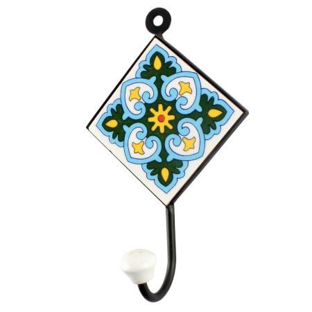 Turquoise Ceramic Tile Hook Online